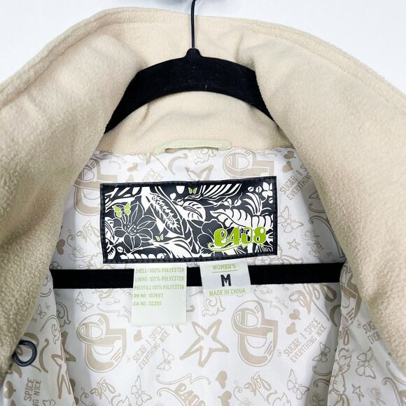 e408 Womens Medium M Pale Green Vixen Ski Jacket Snowboarding Floral Camo Print - Picture 3 of 16